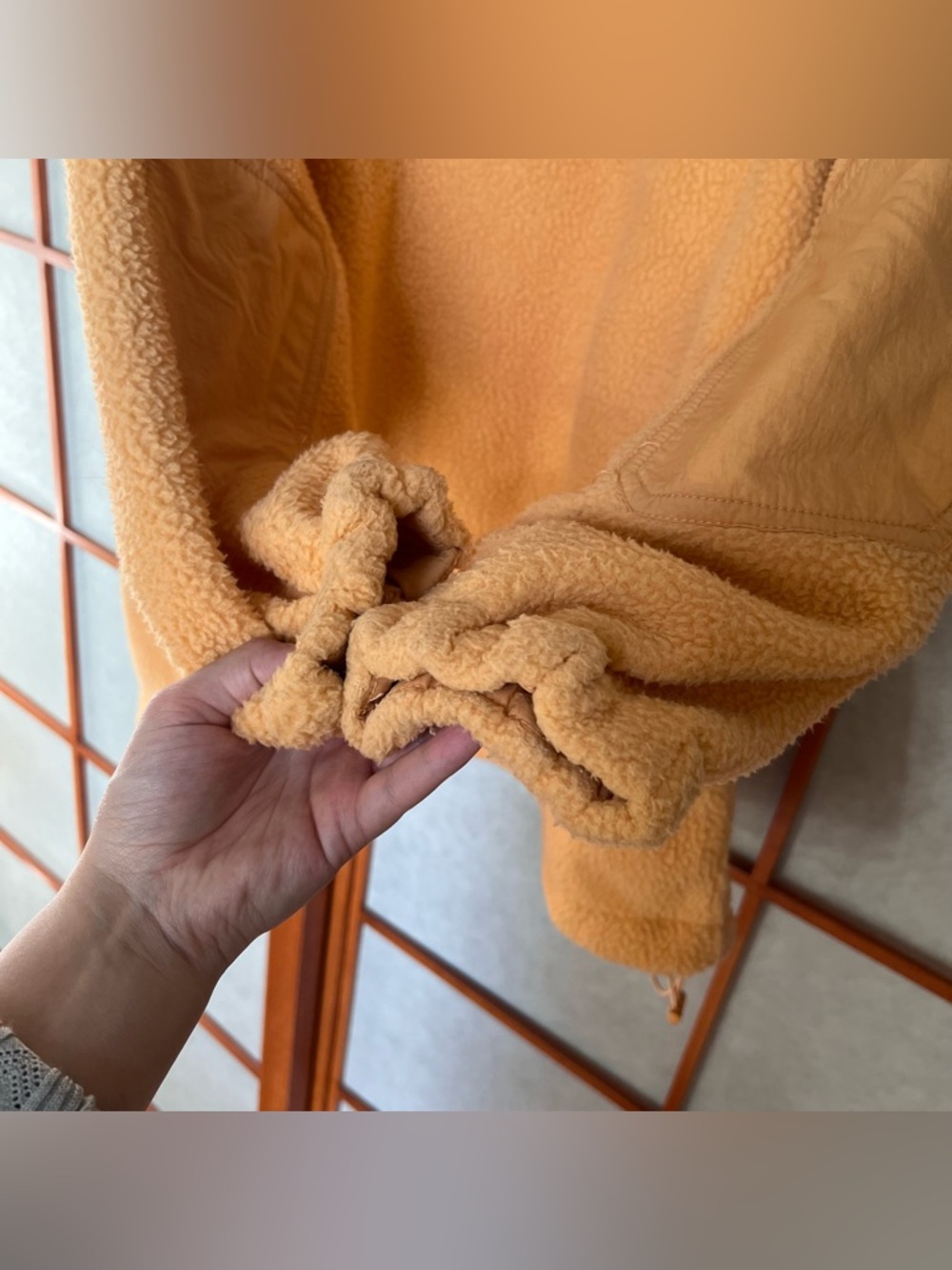Free People Movement Hit The Trails Light Orange Fleece Oversized Jacket - Picture 10 of 11